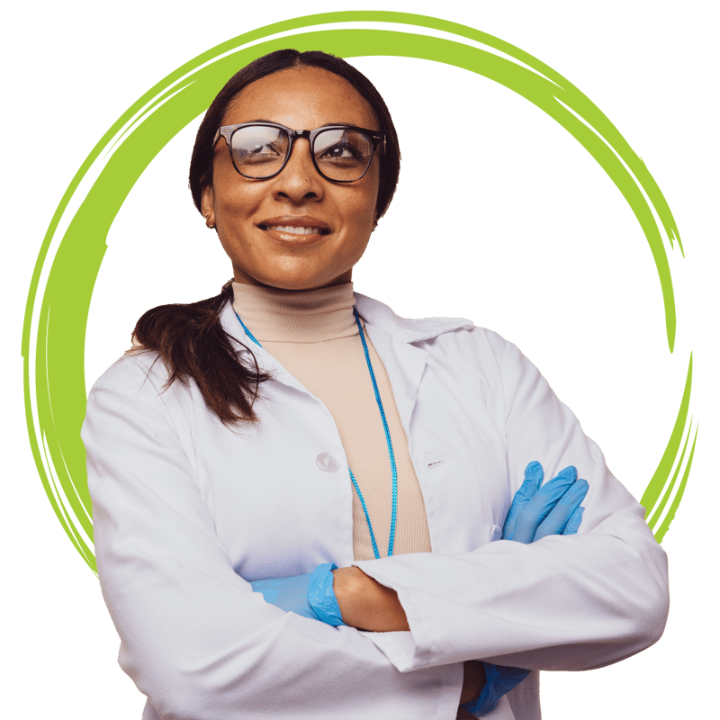 Smiling Female Doctor_Green Circle